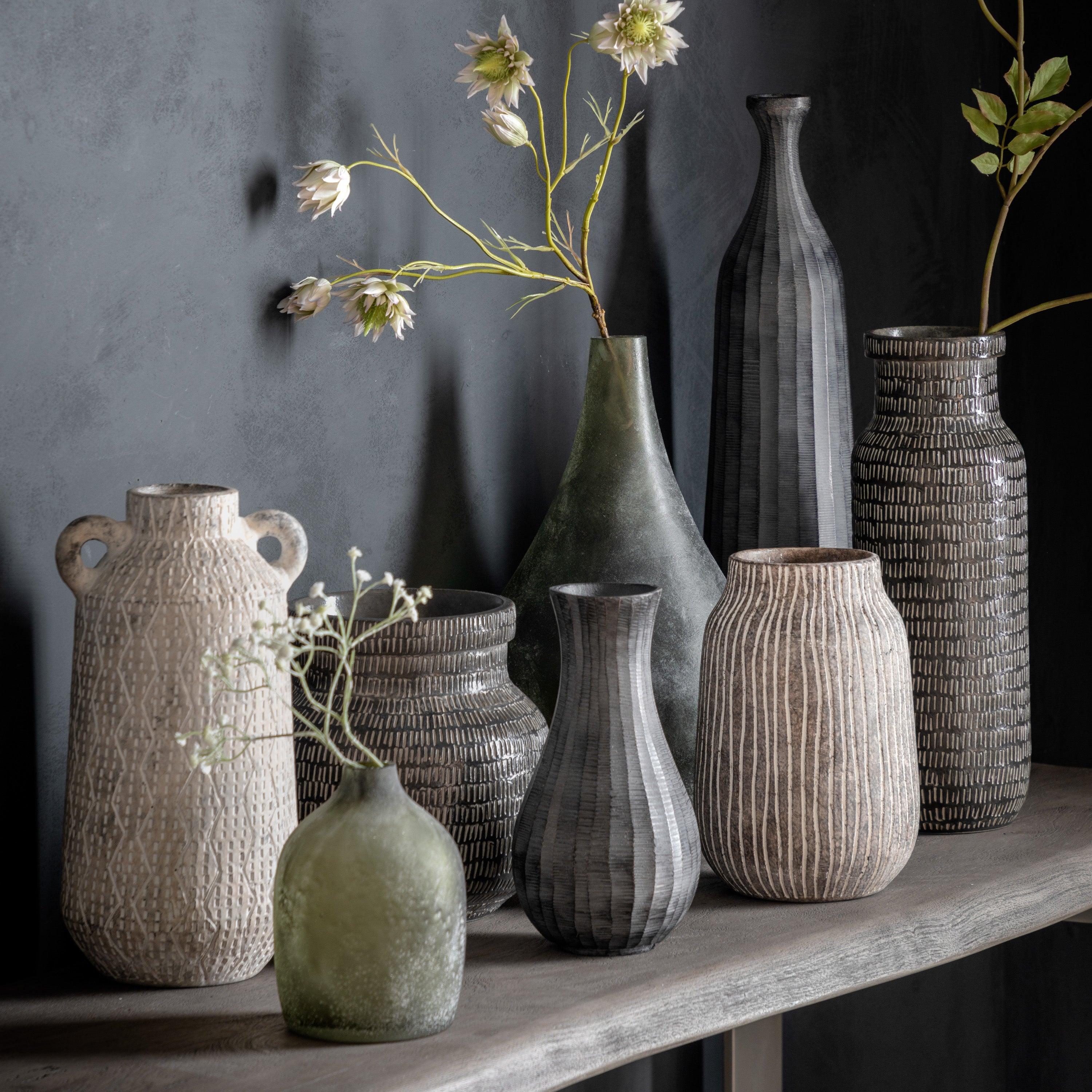 Benny Black Ceramic Vase Tall